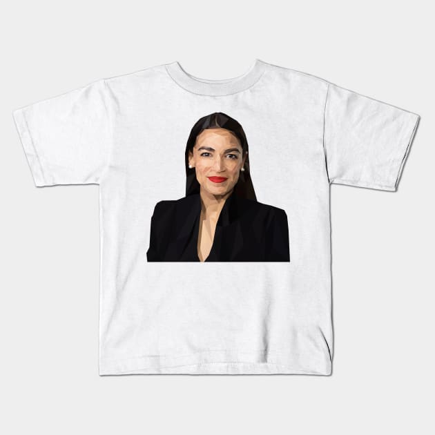 Alexandria Ocasio-Cortez Kids T-Shirt by Hermanitas Design